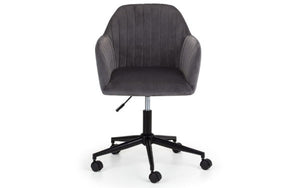 Kahlo Velvet Swivel Office Chair Grey/Black - Living with Luxury