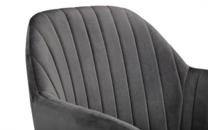 Kahlo Velvet Swivel Office Chair Grey/Black - Living with Luxury