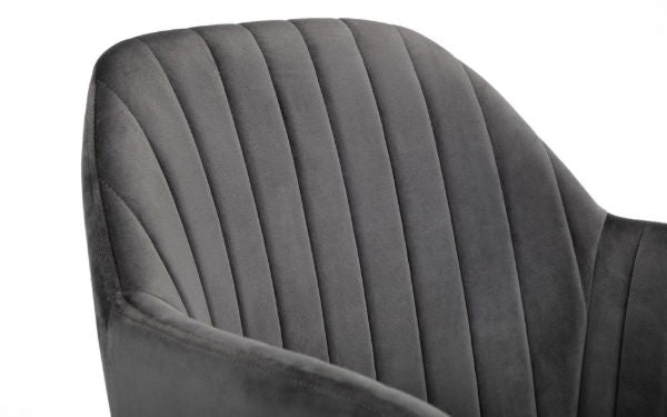 Kahlo Velvet Swivel Office Chair Grey/Black - Living with Luxury
