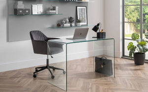 Kahlo Velvet Swivel Office Chair Grey/Black - Living with Luxury