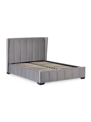 Katie Grey Velvet Upholstered 150cm Kingsize Bed - Living with Luxury