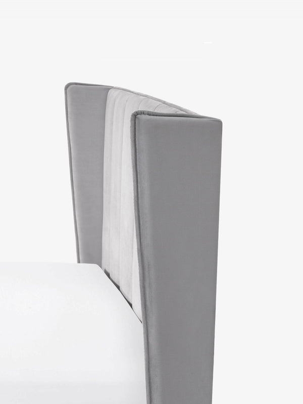 Katie Grey Velvet Upholstered 150cm Kingsize Bed - Living with Luxury