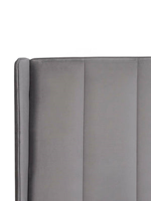 Katie Grey Velvet Upholstered 150cm Kingsize Bed - Living with Luxury