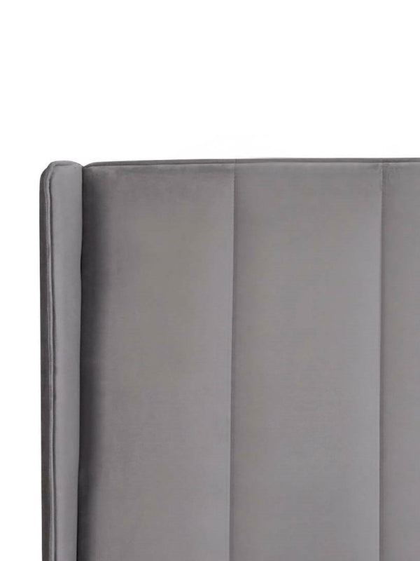 Katie Grey Velvet Upholstered 135cm Double Ottoman Storage Bed - Living with Luxury