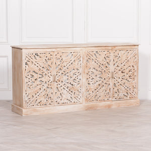Wooden Ornate Carved Mirror Door Sideboard – view 9