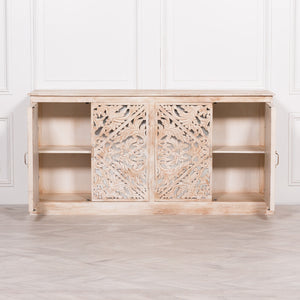 Wooden Ornate Carved Mirror Door Sideboard – view 10