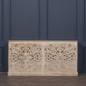 Wooden Ornate Carved Mirror Door Sideboard – view 2