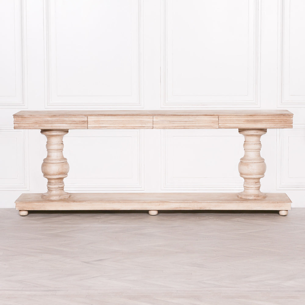 Wooden Console Table with Drawers – view 1