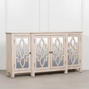 Wooden 4 Door Mirrored Breakfront Sideboard – view 9