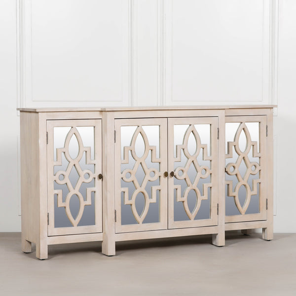 Wooden 4 Door Mirrored Breakfront Sideboard – view 9