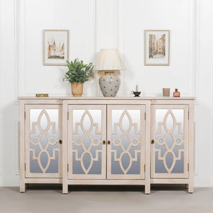 Wooden 4 Door Mirrored Breakfront Sideboard – view 7