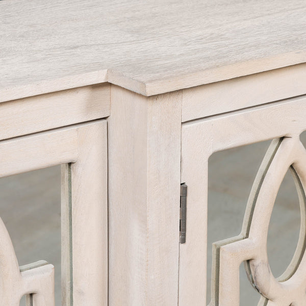Wooden 4 Door Mirrored Breakfront Sideboard – view 3