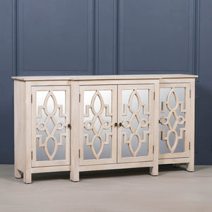 Wooden 4 Door Mirrored Breakfront Sideboard – view 2