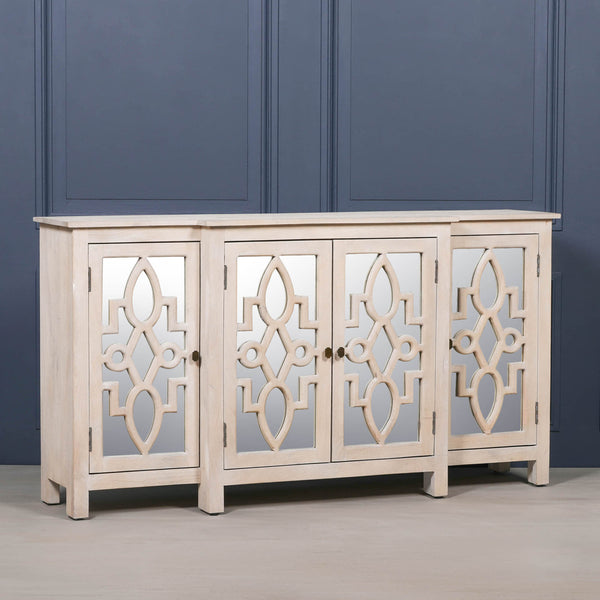 Wooden 4 Door Mirrored Breakfront Sideboard – view 2