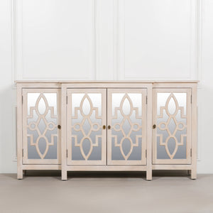 Wooden 4 Door Mirrored Breakfront Sideboard – view 11