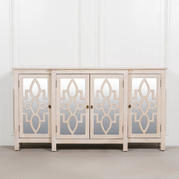 Wooden 4 Door Mirrored Breakfront Sideboard – view 11