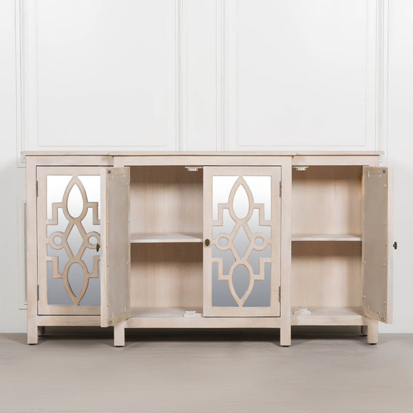 Wooden 4 Door Mirrored Breakfront Sideboard – view 10