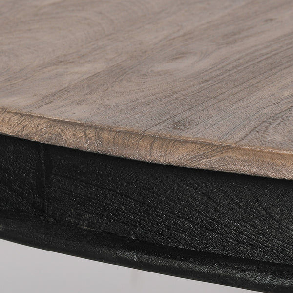 Black Wooden Round Column Dining Table – view 4