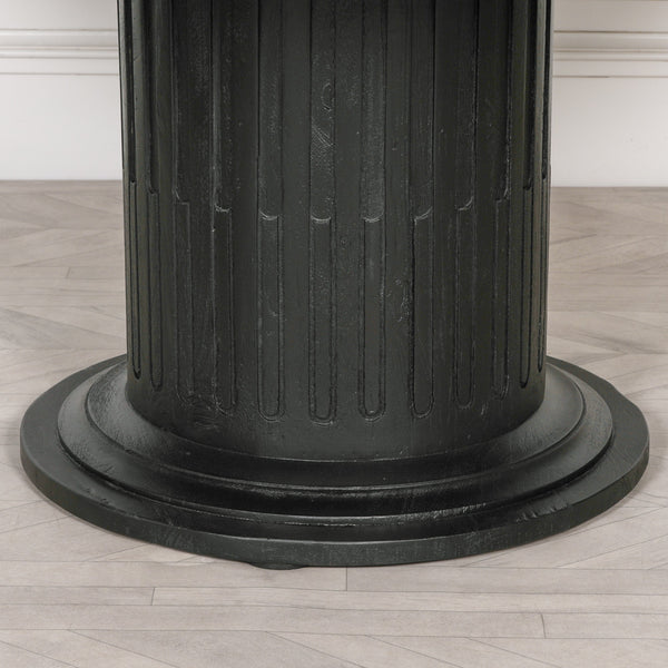 Black Wooden Round Column Dining Table – view 2