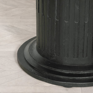Black Wooden Round Column Dining Table – view 3