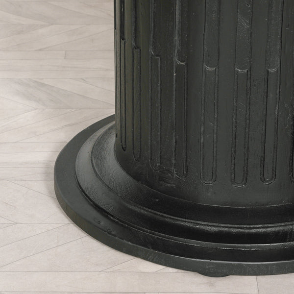 Black Wooden Round Column Dining Table – view 3