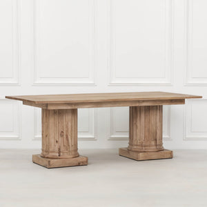 Wooden Column Rectangular Dining Table 220cm – view 1