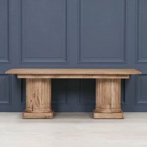 Wooden Column Rectangular Dining Table 220cm – view 6