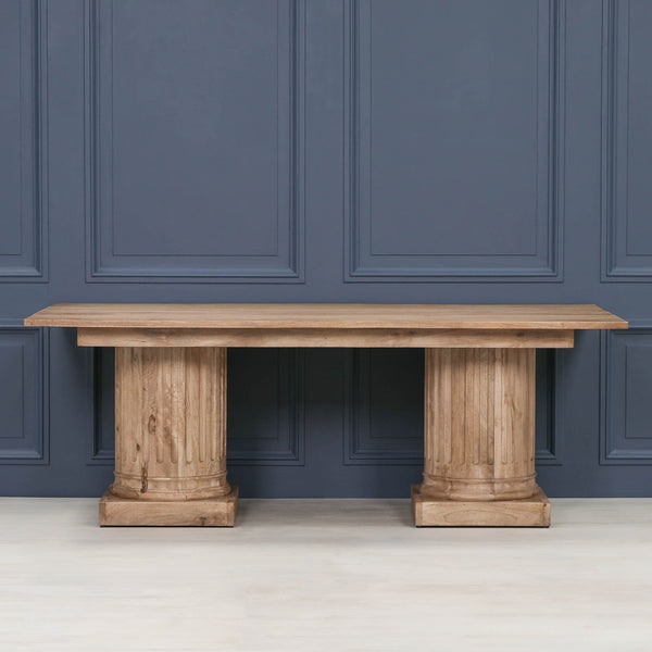 Wooden Column Rectangular Dining Table 220cm – view 6