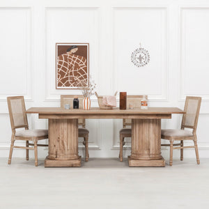 Wooden Column Rectangular Dining Table 220cm – view 4