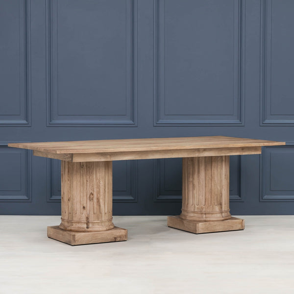 Wooden Column Rectangular Dining Table 220cm – view 5