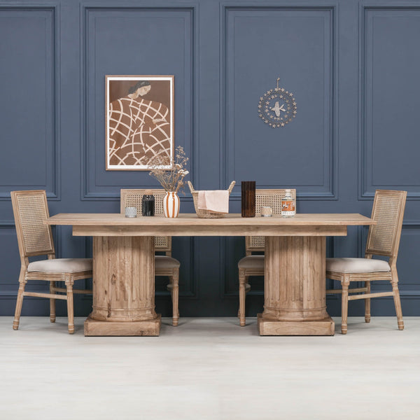 Wooden Column Rectangular Dining Table 220cm – view 8
