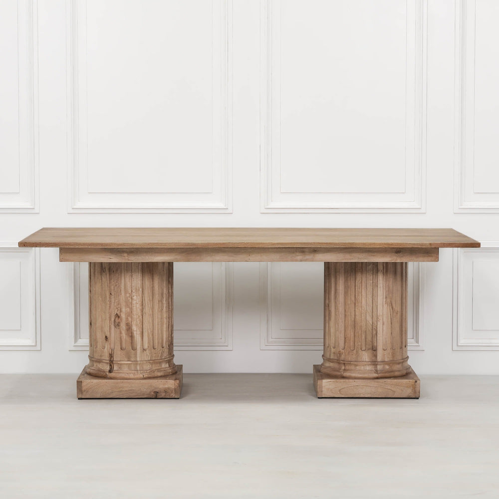 Wooden Column Rectangular Dining Table 220cm – view 1