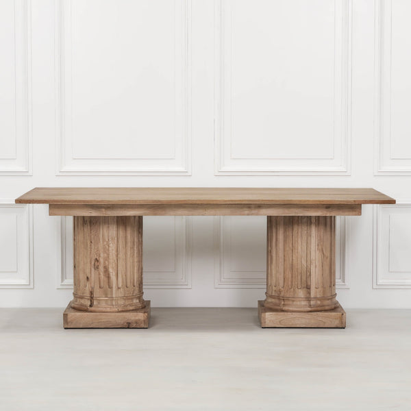 Wooden Column Rectangular Dining Table 220cm – view 2