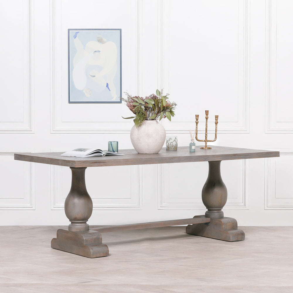 Wooden Rustic Rectangular Dining Table 210cm – view 1