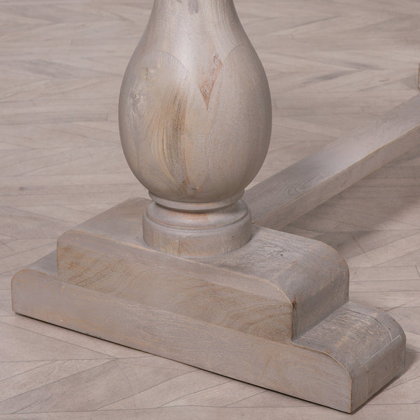 Blanche Wood Rustic Washed Rectangular Dining Table 210cm – view 3