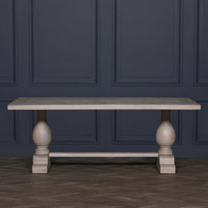 Blanche Wood Rustic Washed Rectangular Dining Table 210cm – view 13