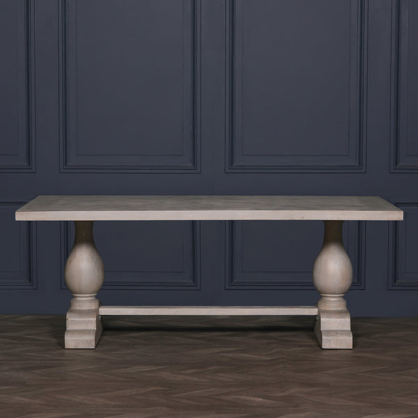Blanche Wood Rustic Washed Rectangular Dining Table 210cm – view 13