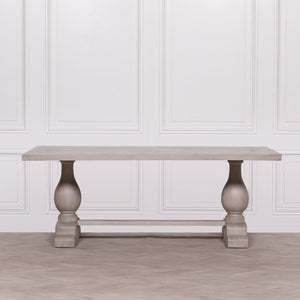 Blanche Wood Rustic Washed Rectangular Dining Table 210cm – view 6