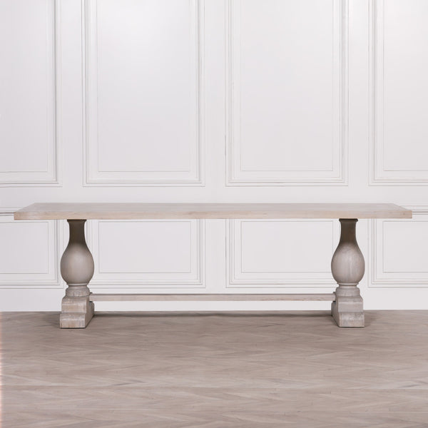 Blanche Wood Rustic Rectangular Dining Table 260cm – view 5