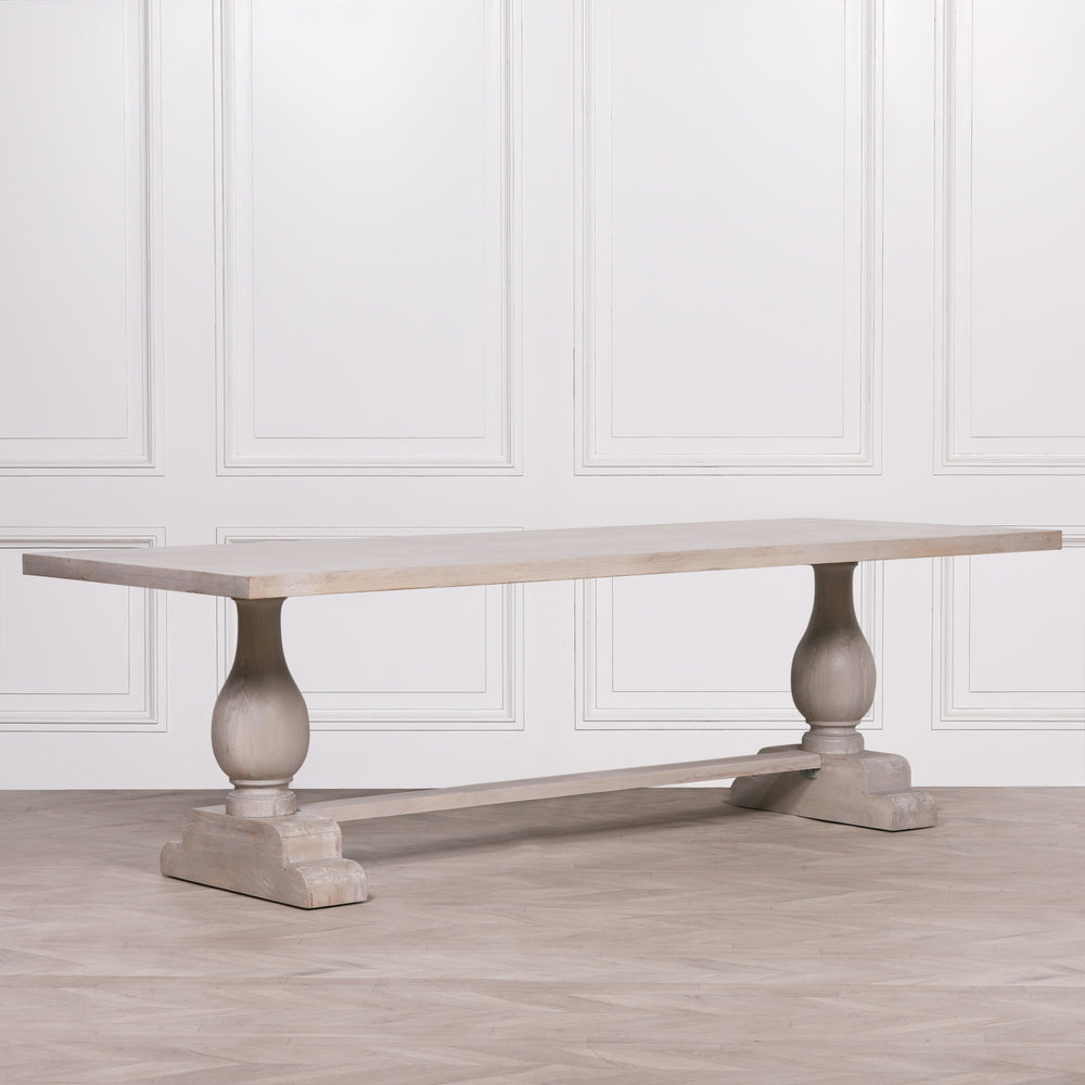 Blanche Wood Rustic Rectangular Dining Table 260cm – view 1