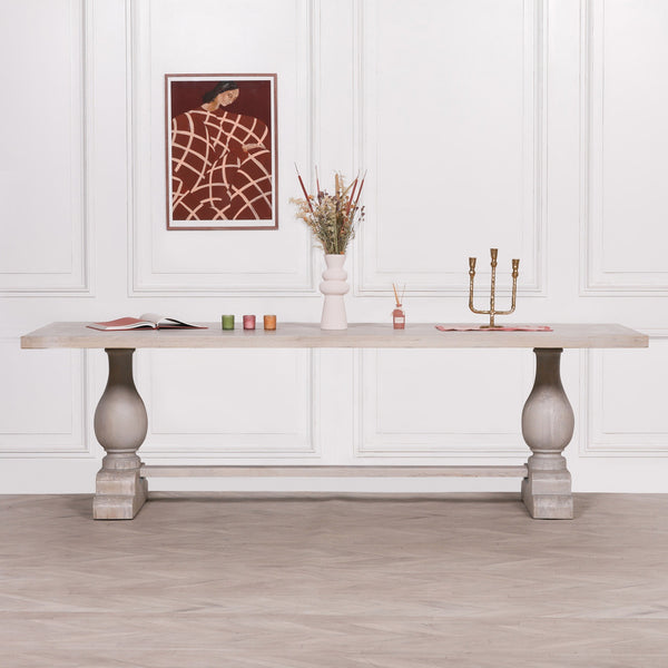 Blanche Wood Rustic Rectangular Dining Table 260cm – view 6