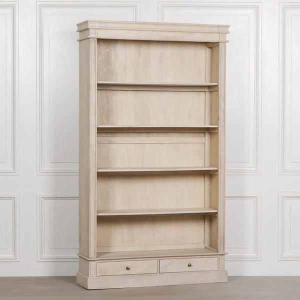 Blanche Wooden Rustic Single Open Bookcase with Drawers – view 9
