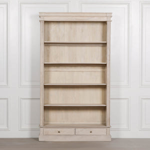 Blanche Wooden Rustic Single Open Bookcase with Drawers – view 8