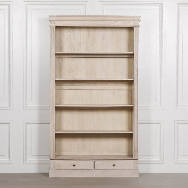 Blanche Wooden Rustic Single Open Bookcase with Drawers – view 8
