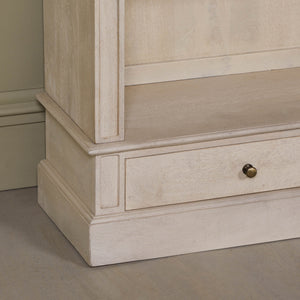 Blanche Wooden Rustic Single Open Bookcase with Drawers – view 3