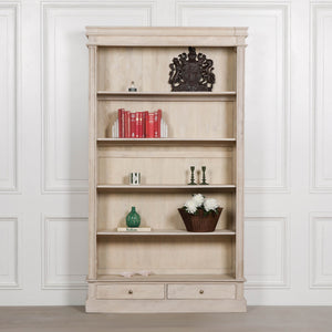 Blanche Wooden Rustic Single Open Bookcase with Drawers – view 5
