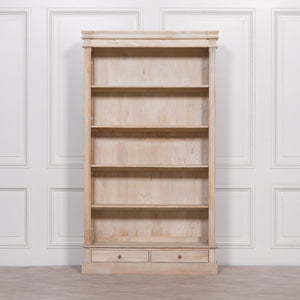 Blanche Wooden Rustic Single Open Bookcase with Drawers – view 10