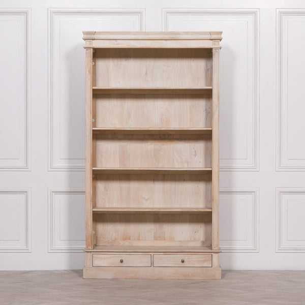 Blanche Wooden Rustic Single Open Bookcase with Drawers – view 10