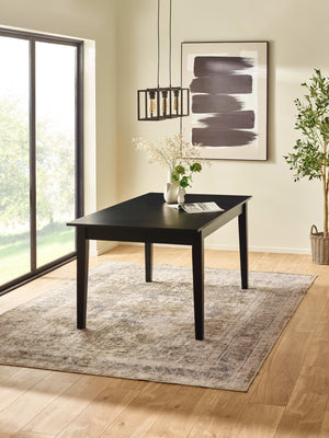 Knoxley Black Oak Rectangular 173-251cm Extending Dining Table - Living with Luxury