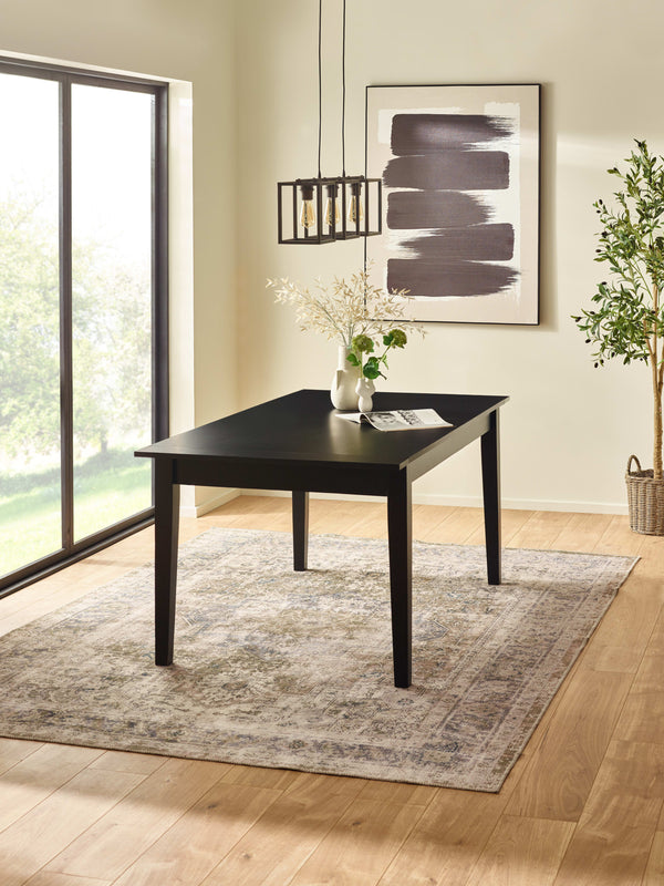 Knoxley Black Oak Rectangular 173-251cm Extending Dining Table - Living with Luxury